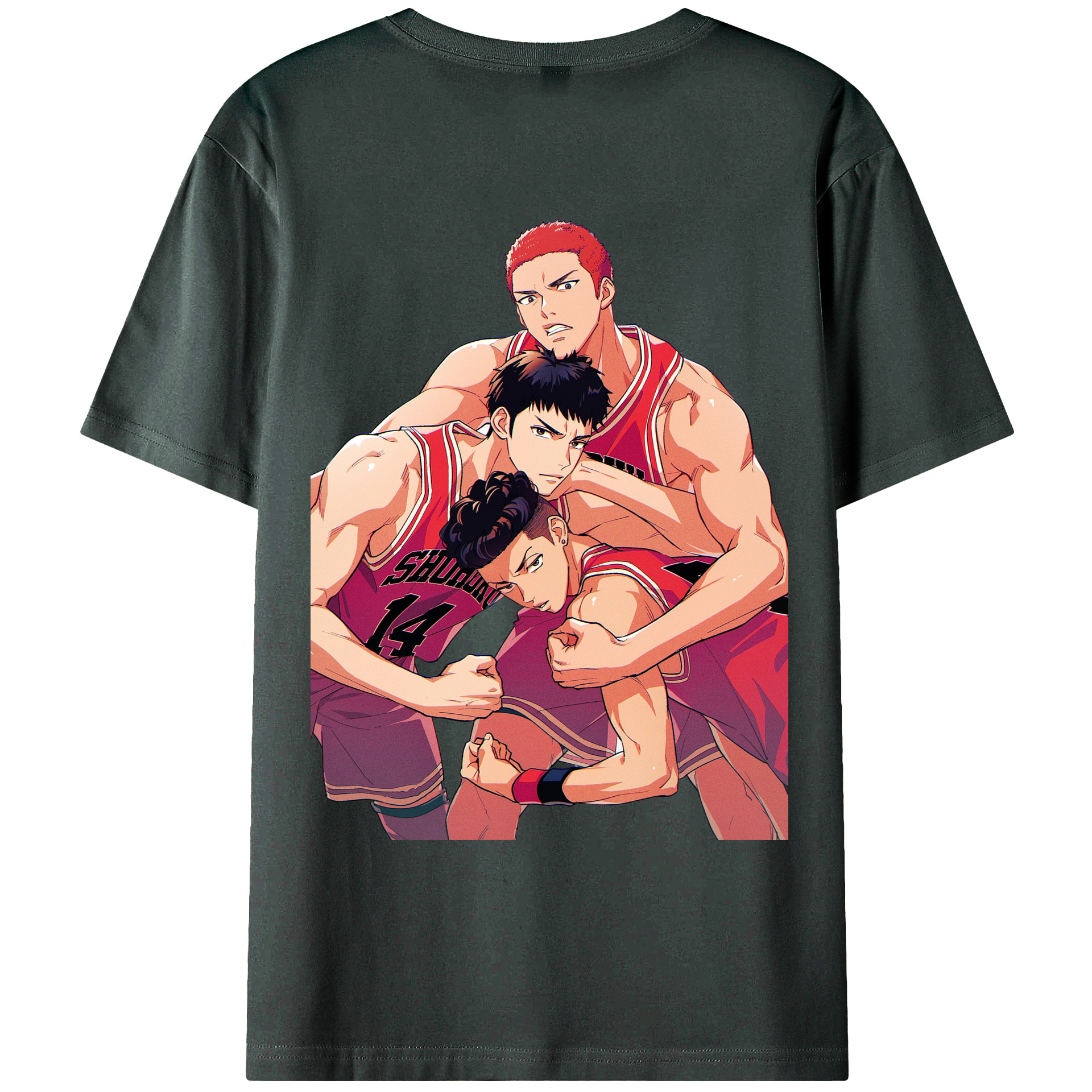 （画像用） SLAM DUNK／スラムダンク 綿100％ メンズ半袖Tシャツ（バックプリント） 通気性